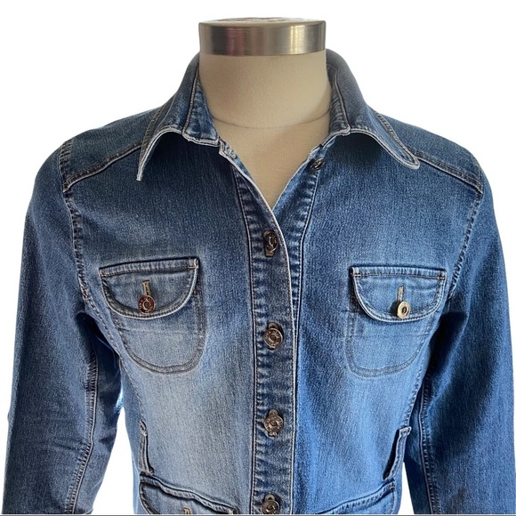 Duck Head Medium Wash Light Fading 4-Pocketed Button Front Jean Jacket Junior XL - Picture 2 of 9